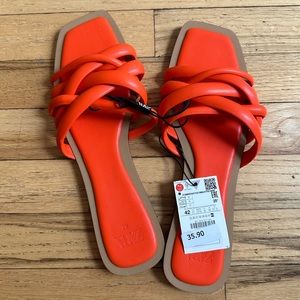 Zara bright orange sandals! Great for summertime.